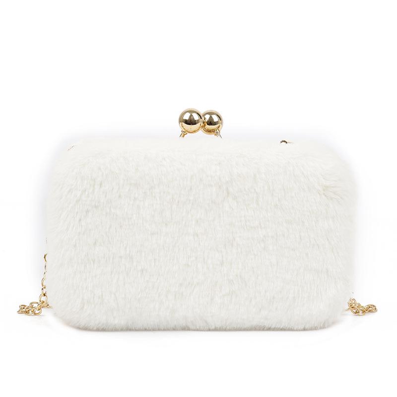 

Women s bags autumn and winter new plush portable shoulder messenger chain bag box bag dinner bag tide