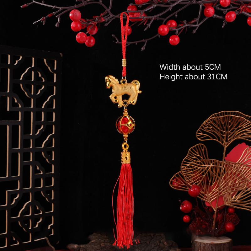 1/10 Pcs 2026 Year Of The Horse Wall Hanging Car Ornament Chinese New Year 3D Horse Lantern Red Gold Pendant Lucky Decor Gifts