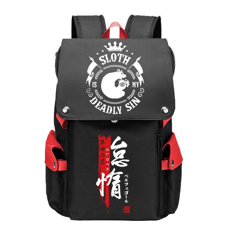 Anime Peripheral Backpack Anime Seven Deadly Sins Seven Original Sins Angry Arrogance School Bag Men'S Backpack