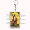 Popular Culture Halloween Tarot Card Keychains for Accessories Moon Luna Death Keyring Jewelry Fans Lovers Friends Reader Gifts