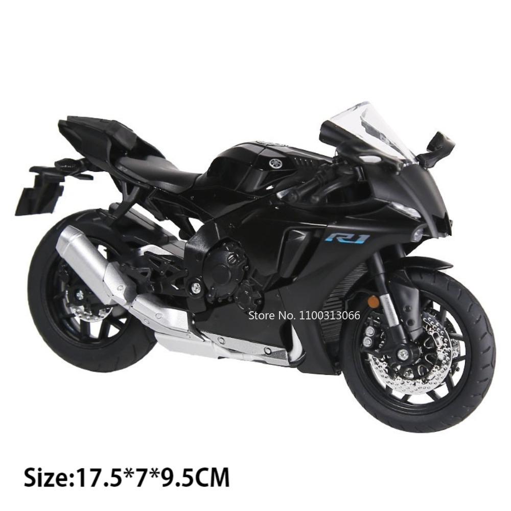 1:12 סגסוגת R1 R3 דגמי אופנועים צעצועים מכוניות סגסוגת גלגל היגוי אופנוע מיניאטורי אור צליל כלי רכב קישוט שולחן