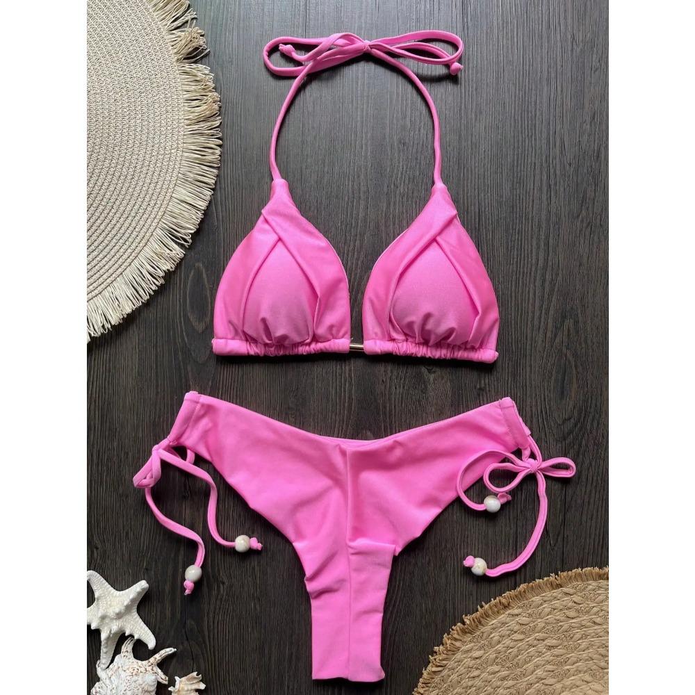 2025 Neuer Sexy 13 Farben Dreieck Badeanzug für Damen Brasilianische Bikinis Bademode Push-Up Badeanzug Strand Bikini Set