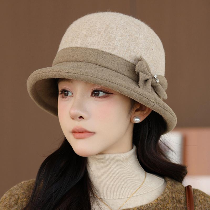 Mode Glockenhut Damen Vintage Mode Fischerhut Herbst Winter Ganzjahresmodeaccessoire, Wintermütze für Damen, Damen Wintermützen