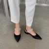 Mary Jane early autumn pointed fashion pearl shallow mouth single shoes hollow T-buckle strap flat heel sandals