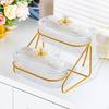 Fruit Basket Appetizer Platter 2 Tier Elegant Countertop Organizer Bowl Tiered Serving Tray