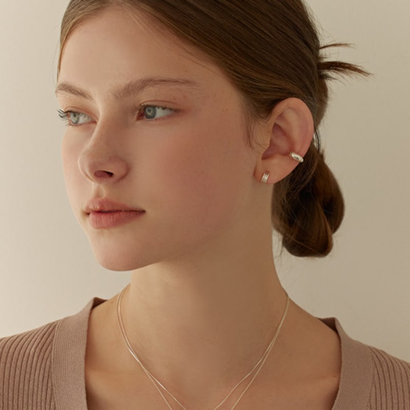 Lewe [925 Silver] Volume Wave Earcuff