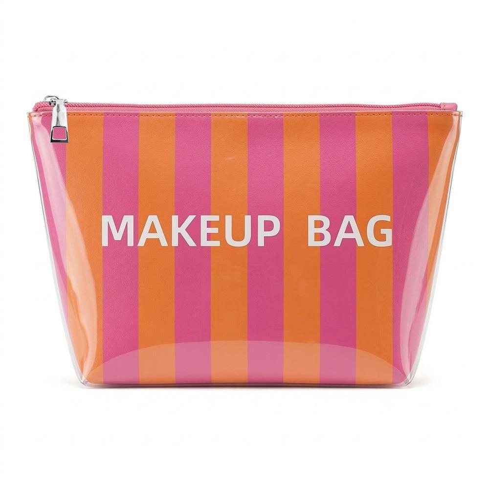 Large Capacity Striped Makeup Bag Lightweight Toiletry Storage Bag Polka Dot Makeup Case Travel