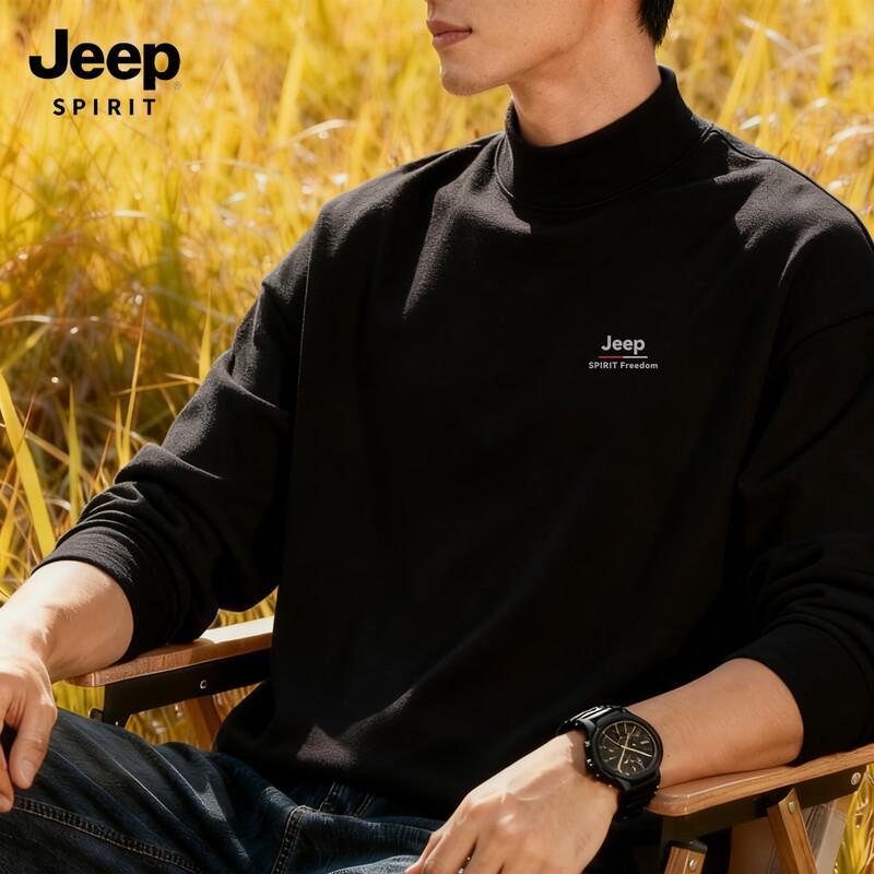 JEEP SPIRIT Men's Thermal Half-Turtleneck Long Sleeve Top