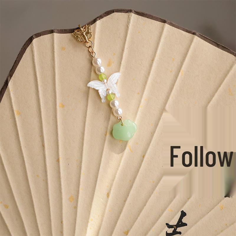 Cheongsam Pressed Collar Hanfu Tea Suit with Retro Xiangyunsha and Versatile Brooch Tassel Pendant
