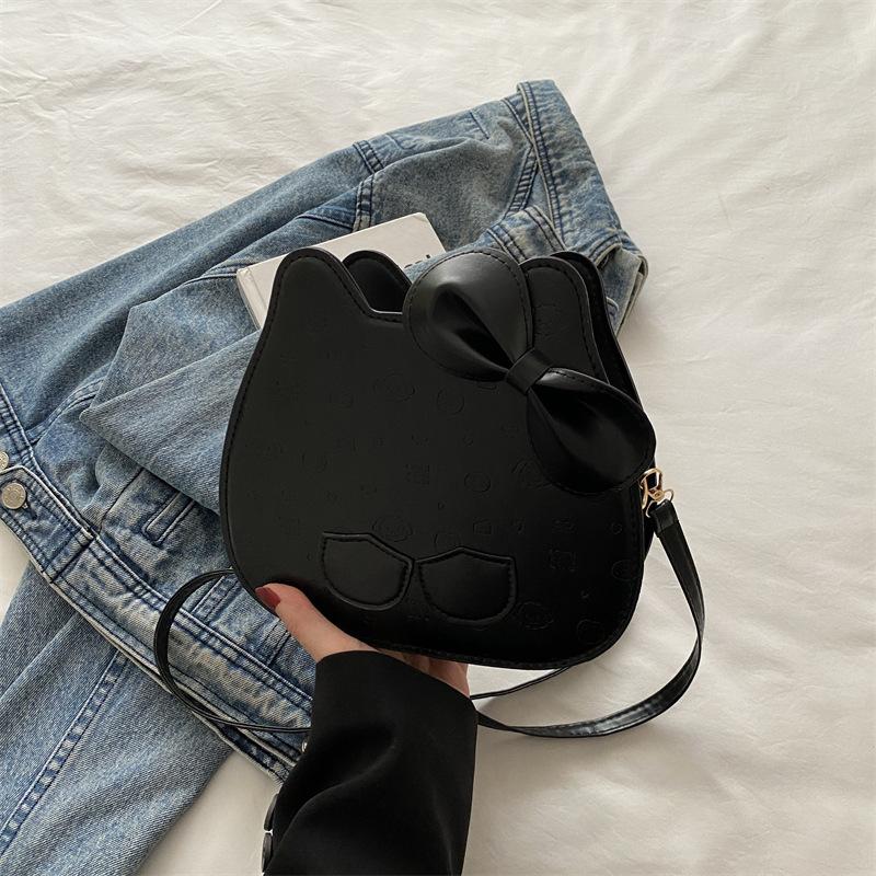 Новая мультяшная милая сумка для сменки детская сумка с тиснением сумка-мессенджер для девочки милая сумка с кошкой и бантом