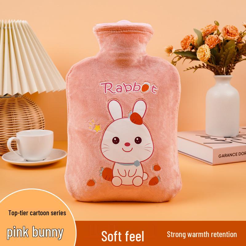 Kaqikete Cute Cartoon Plush Refillable Winter Hot Water Bottle & Hand Warmer