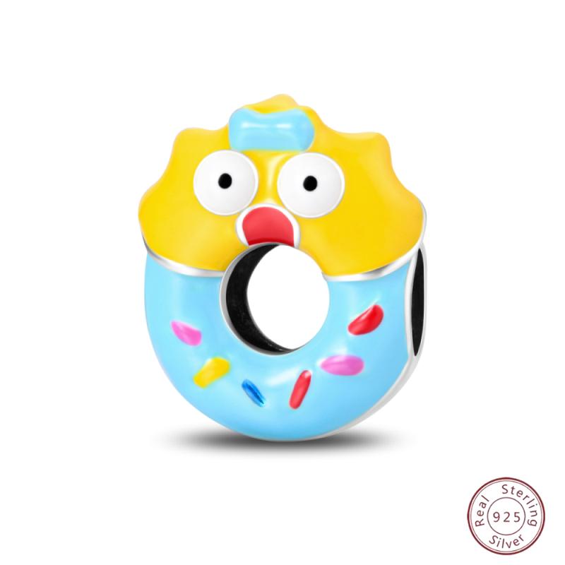 Copper Beaded Pendant Blue Shiny Zircon Suitable Original 3Mm Bracelet Women Fine Jewelry