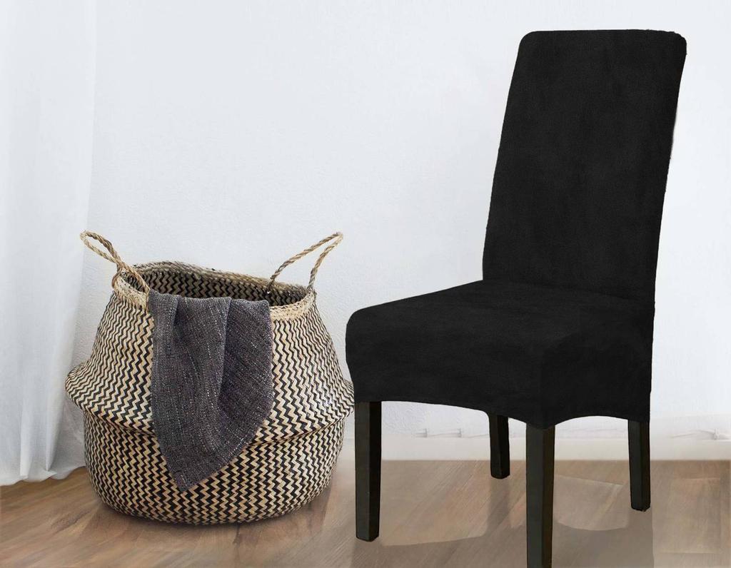 Cover Chair Thick Black Velour Size L Large High Backrest 70Cm