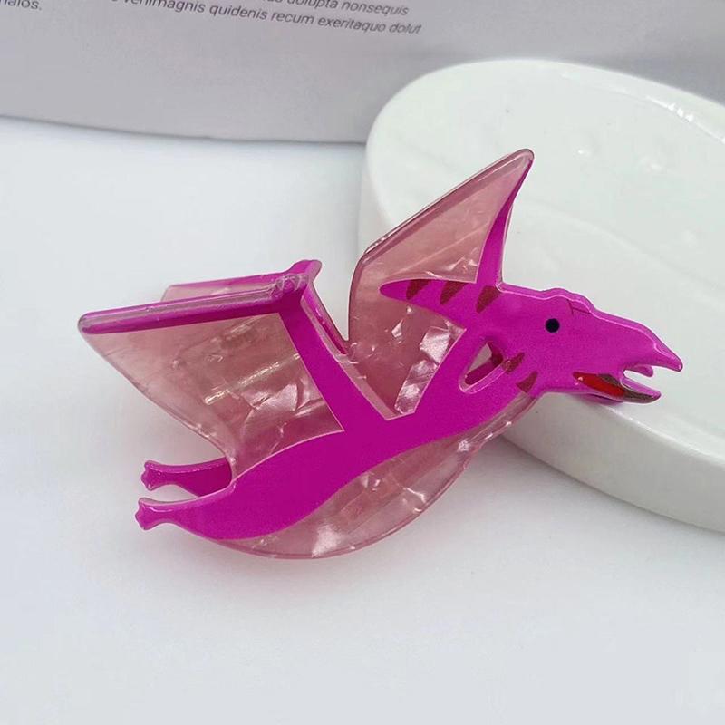 Colorful Dinosaur Hair Claw Funny Chameleon Crab Hair Clip Cute Acetate Claw Clips Hair Accessories For Women Girls