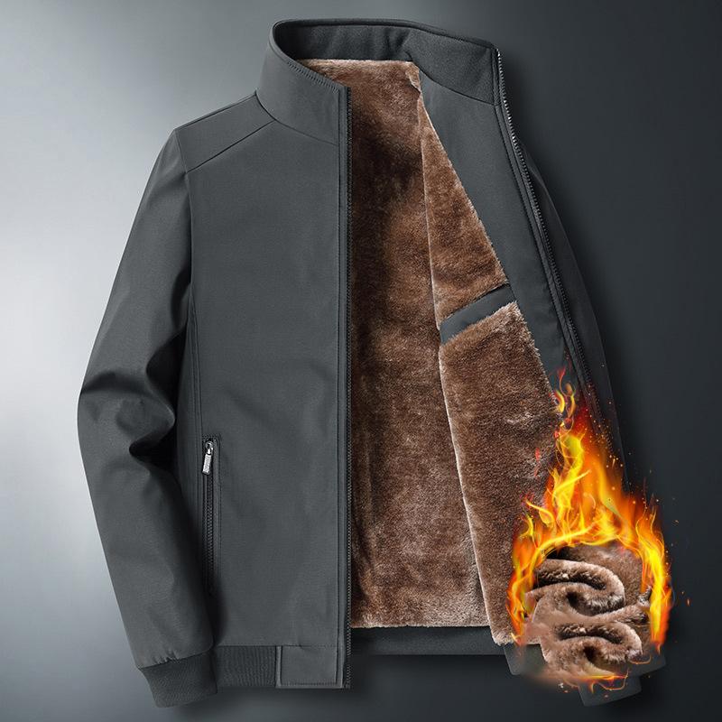 Plus Size 8xl Jacket for Men Thick Stand Collar Solid Winter Jacket Men Waterproof Warm Business Casual Men Coats