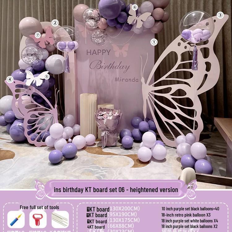 Butterfly-Themed Balloon Decorations for 18th Birthday Celebration Backdrop
