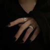 Sterling S925 Unique Silver Womens Ring With Intricate Thick Design And Modern Aesthetic Punk