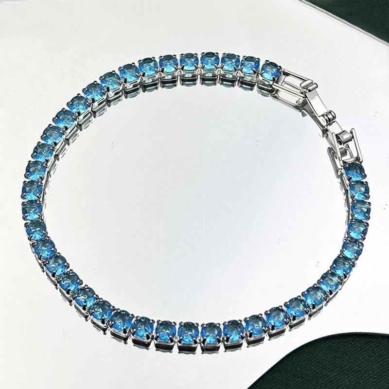 

Цирконієвий хіп-хоп браслет: Унісекс Європейський та Американський стиль, Модний одинарний ланцюжок.