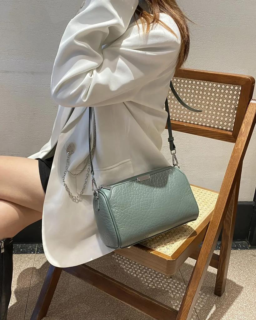 Echte Damen-Handtasche aus echtem Leder, Damen-Umhängetasche, Crossbody-Tasche, Mehrere Fächer, Ste-Muster, Pendler-Umhängetasche