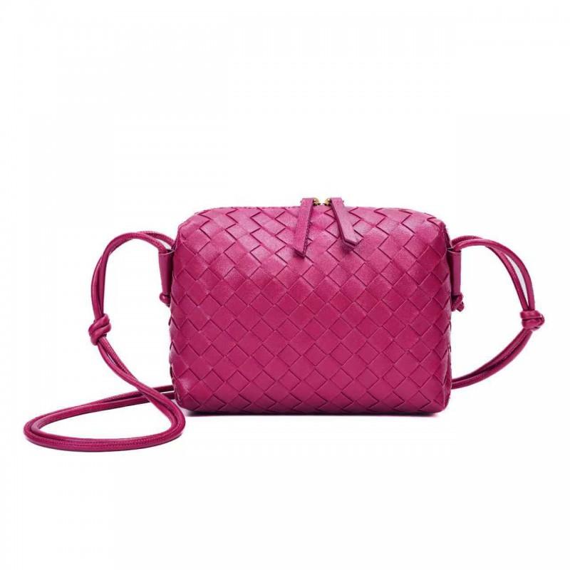 Handwoven Mini Square Crossbody Bag Women Soft PU Leather Shoulder With Zip Urban Chic Style