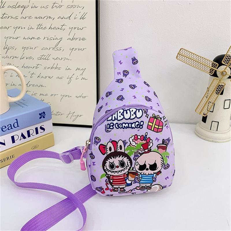 Cartoon Cute Labubu Children'S Bag Chest Bag Trend  Waist Bag Coin Purse Storage Pouch Shoulder Crossbody Bags Kids Gifts