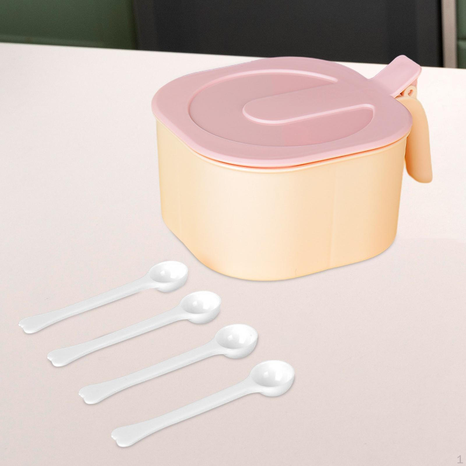 4 Compartments Seasoning Box Multi Grid Kitchen Canister Spices Storage