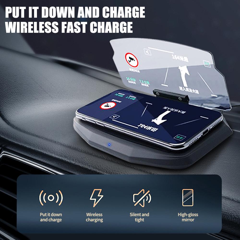 Head-Up Display Car Mount Navigation HUD Wireless Charging Phone Holder for Magsafe iPhone HD Projector Electronics Accessories