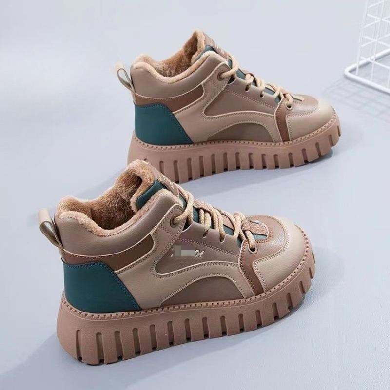 New Fleece and Thickened Cotton Boots, Versatile Boots, High-top Cotton Shoes for Women
