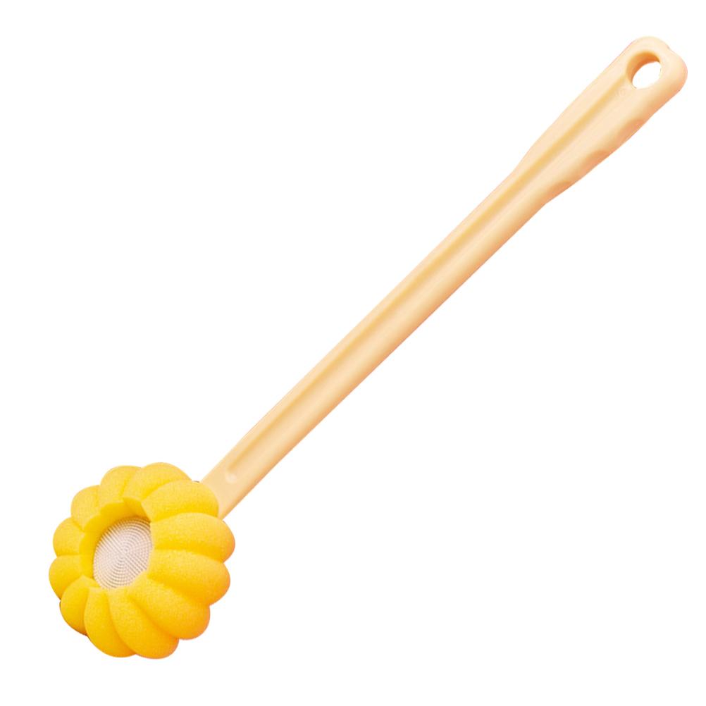 Brush Silicone Long-handled Back Sponge Bath (yellow) Scrubber for Body Shower Pp+silica Gel+sponge Miss