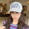 American Retro Soft Top Letter Embroidered Baseball Cap Sun Hat Outdoor Travel Concave Style Men and Women Sun Hat Trend