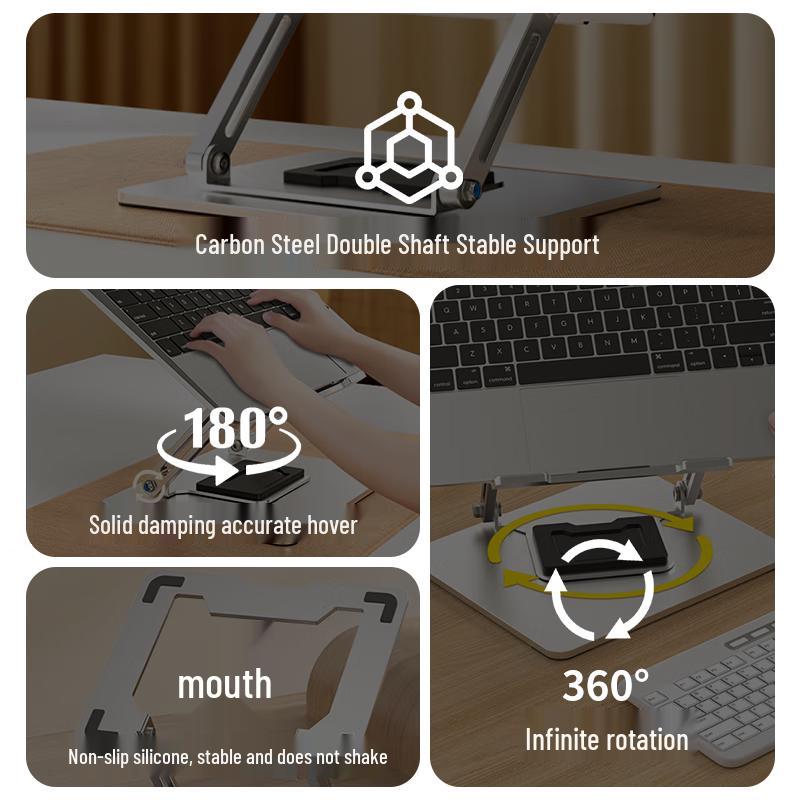 Ergonomischer 360° drehbarer stufenlos höhenverstellbarer Laptopständer