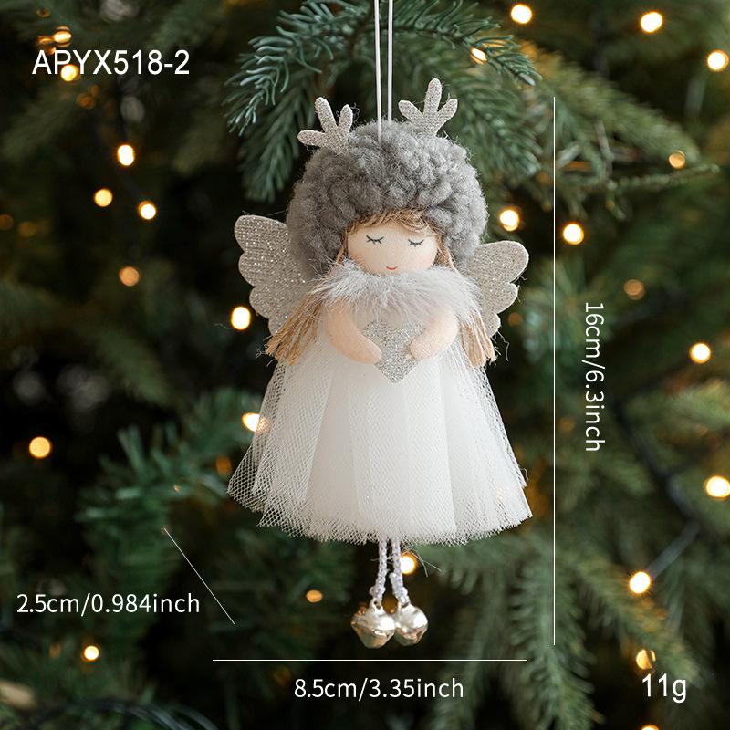 Christmas Plush Antler Angel Girl Pendant Christmas Tree Ornament Cute Doll Doll Decoration Pendant