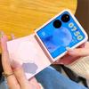 Pink Flip Book phone case for Samsung Z Flip 6 ZFlip5 OPPO Find N2 Flip / OPPO Find N3 Flip/Xiaomi Mix Flip Case with pearl chain