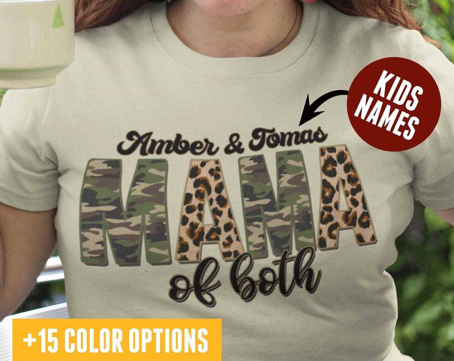 Custom Mom of Both Tshirt for Women, Customizable Mama of Both Shirt for Mom for Mother s Day, Personalized Gift for Mom of Both Custom Mama S