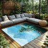 Forest Landscape Area Rug, Colorful Nature Themed Carpet for Living Room, Soft Non-Slip Mat with Tree Design, Cozy Home Decor