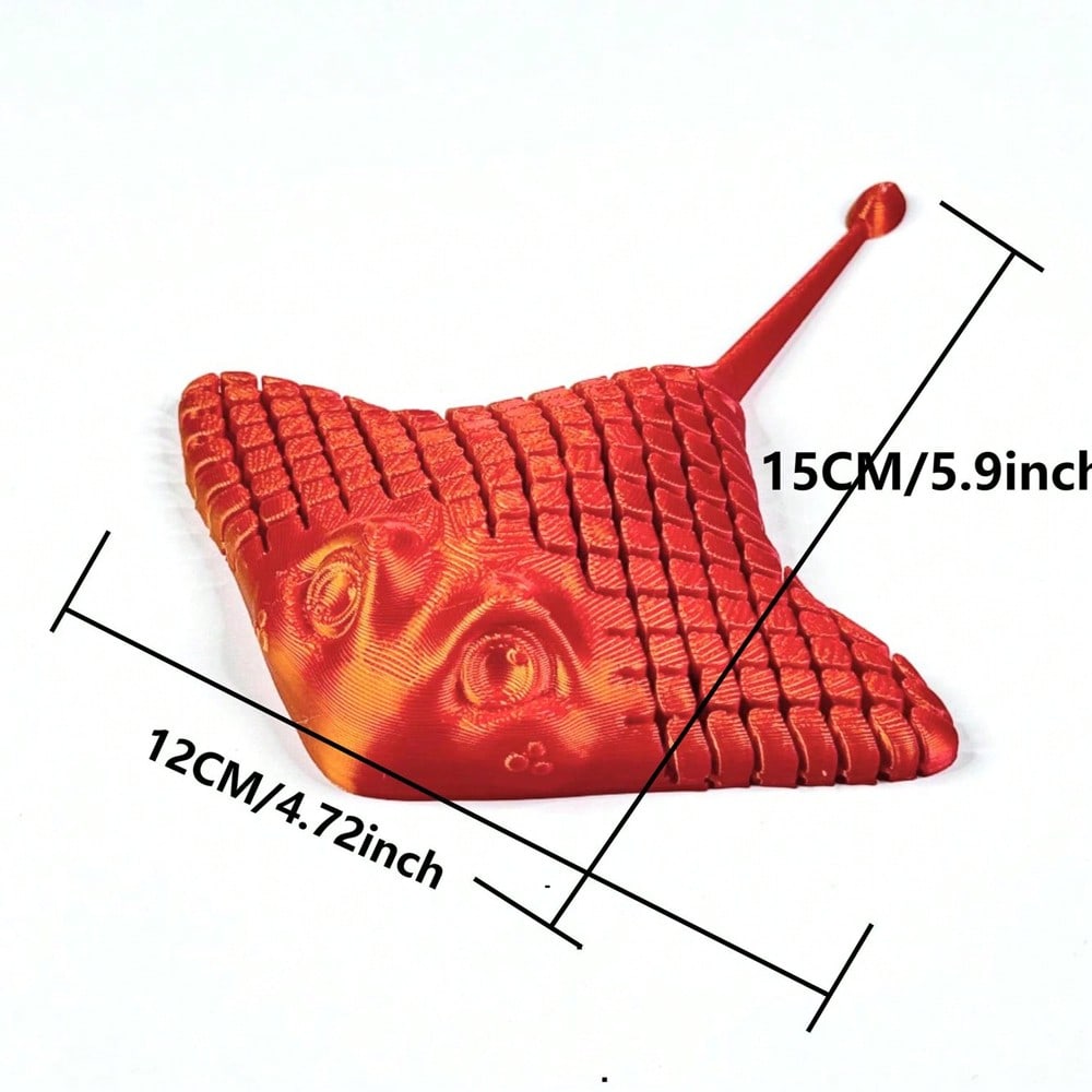 1 Stück 3D-gedrucktes Mantarochen Fisch Gelenkmodell Bausatz - Meerestier Teufelsrochen Stressabbau - Kreative Geschenkdekoration