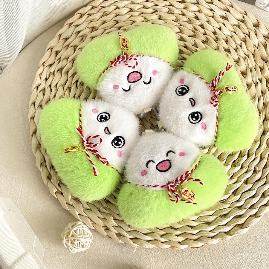 Cute Traditional Festival Zongzi Plush With Pp Cotton Filling Toy Keychain