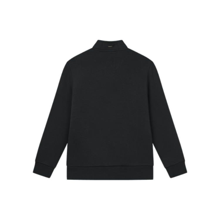 Fila Solid Color Zip Collar Long Sleeve Jacket Men Jackets Black F11M342504FBK