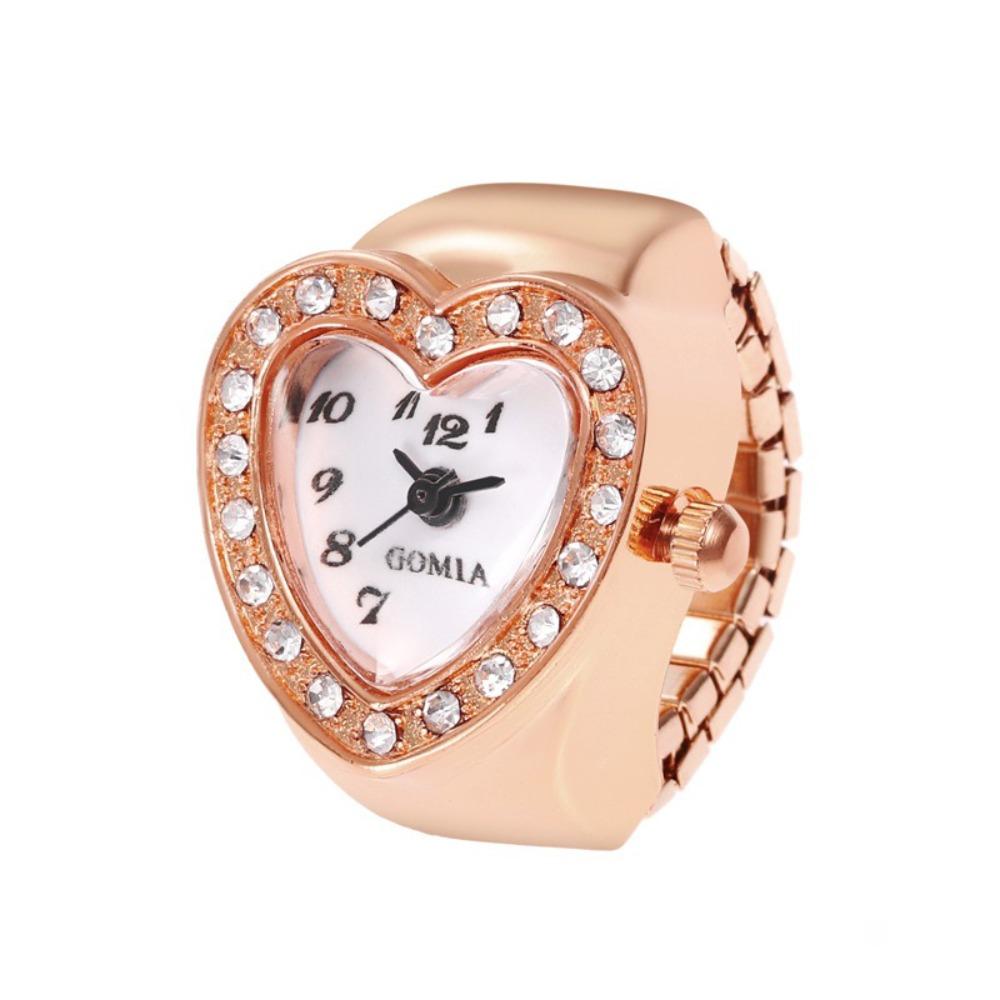 Diamond Ring Watch Stainless Steel Ladies Watch Fashion Finger Watch  Women