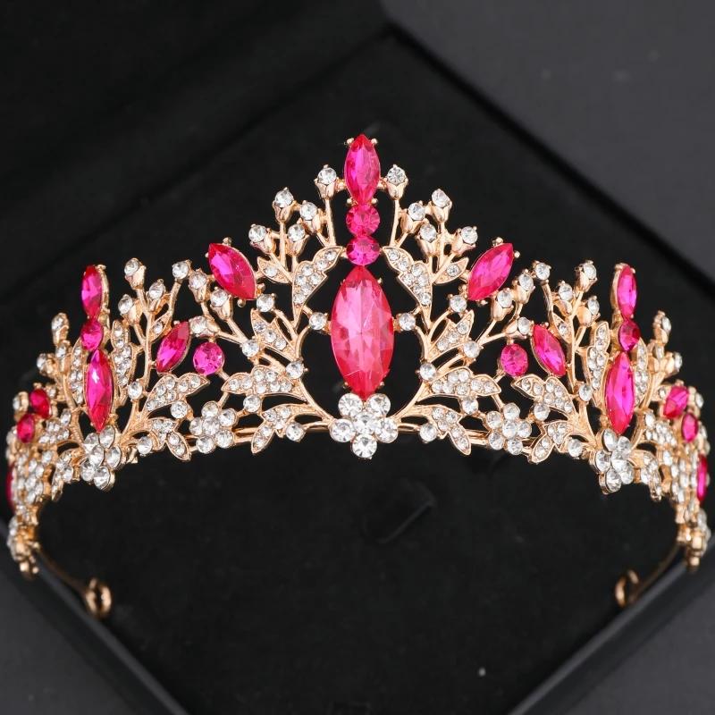 Baroque Vintage Princess Queen Bridal Crown Headwear Crystal Tiara for Women Wedding Crown Hair Dress Accessories Jewelry Crown