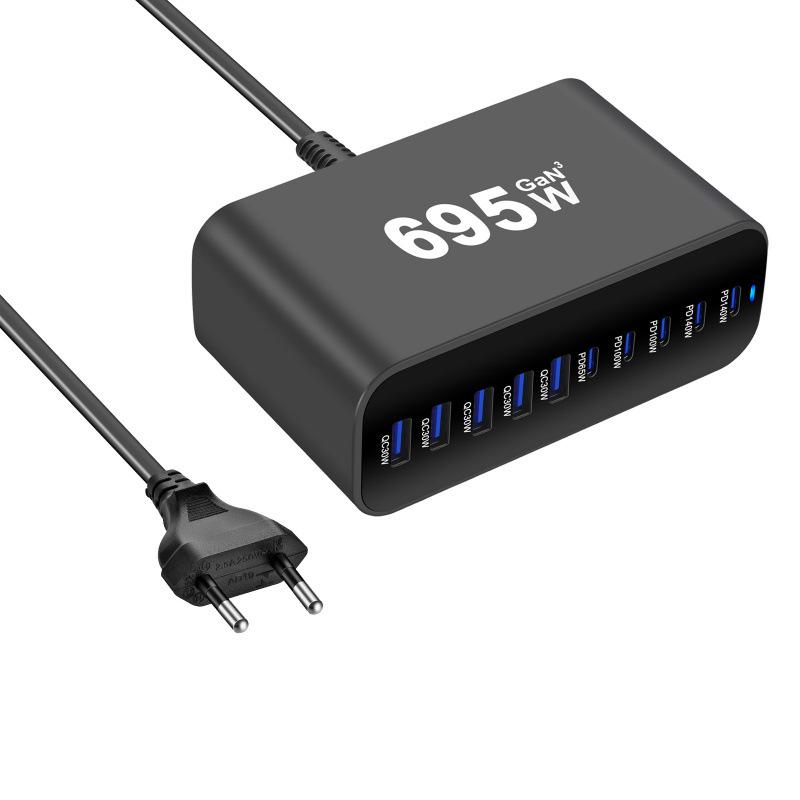 New Gallium Nitride 800W Multi-port PD Desktop Charger with AU Plug Adapter