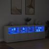 Vidaxl Cabinet With LED Lighting, White, 202X37X67 Cm