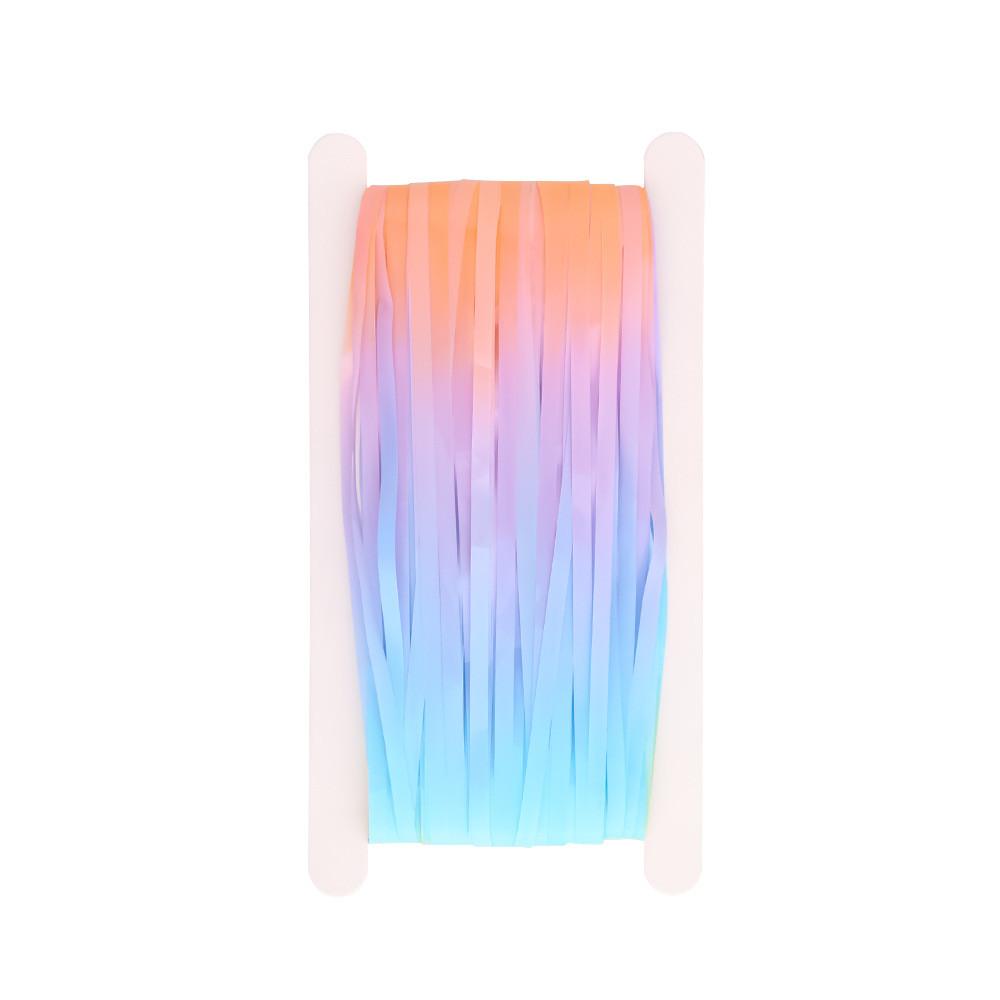 Macaron Vibrant Gradient Rain Curtain Decoration For Babys Milestone Photo Prop