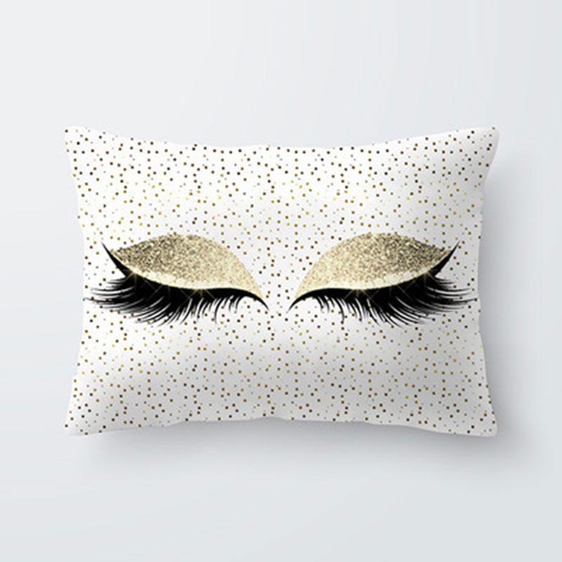 throw pillow with eyelashes