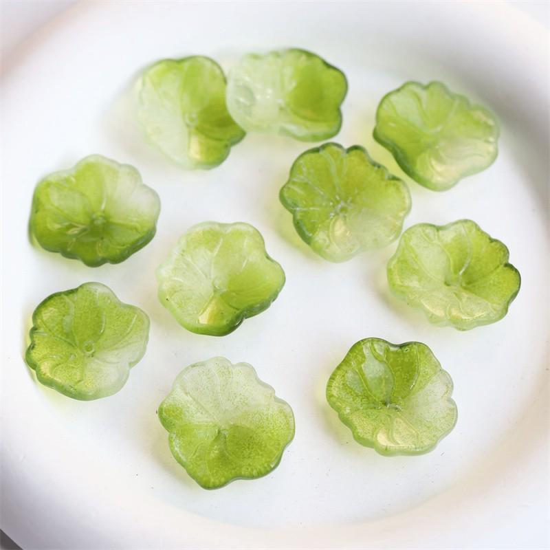 10-Piece Set: 22x24mm 3D Lotus Leaf DIY Hairpin Material for Ancient Style Jade Hairpins