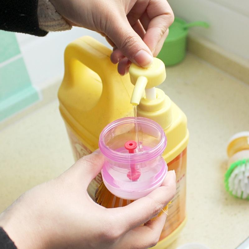 Mycie naczyń kuchennych Szczotka do czyszczenia Szczotki Łatwe szorowanie Płynny detergent Losowy kolor