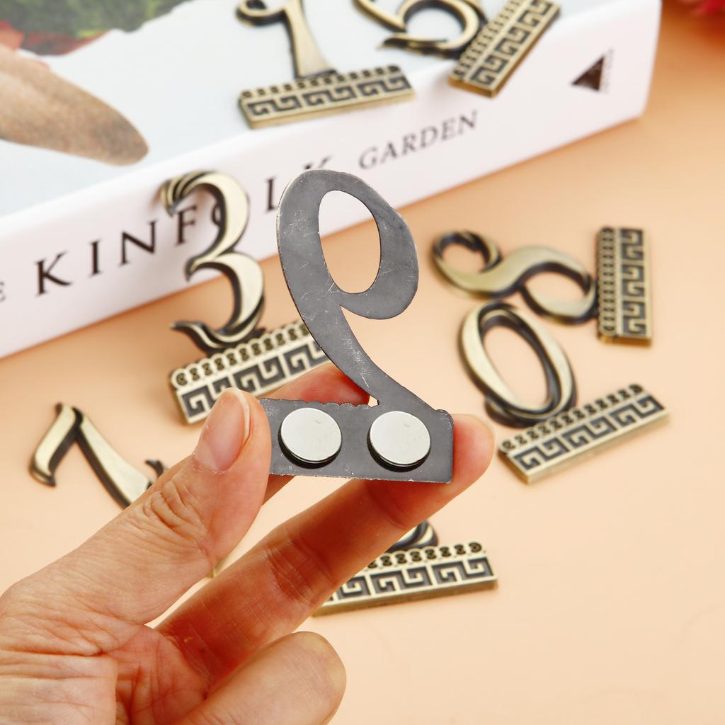 1PCS Relief Metal House Number with Magnet 5.8*4.5cm Door Number Apartment Door Numbers for Outdoor Hotel Home Mail Box Label