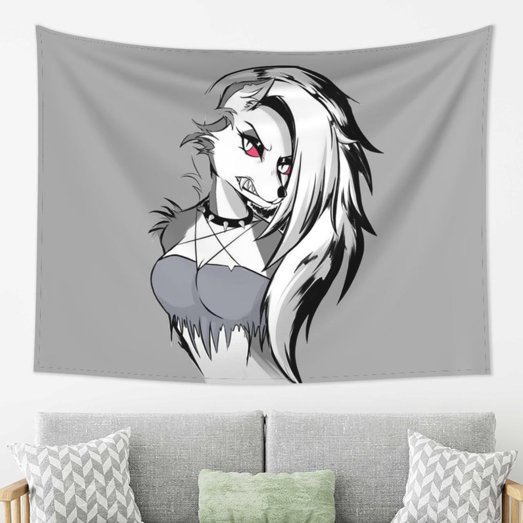 Helluva Boss Loona Tapestry Wall Hanging Aesthetic Home Decoration Tapestries for Living Room Bedroom