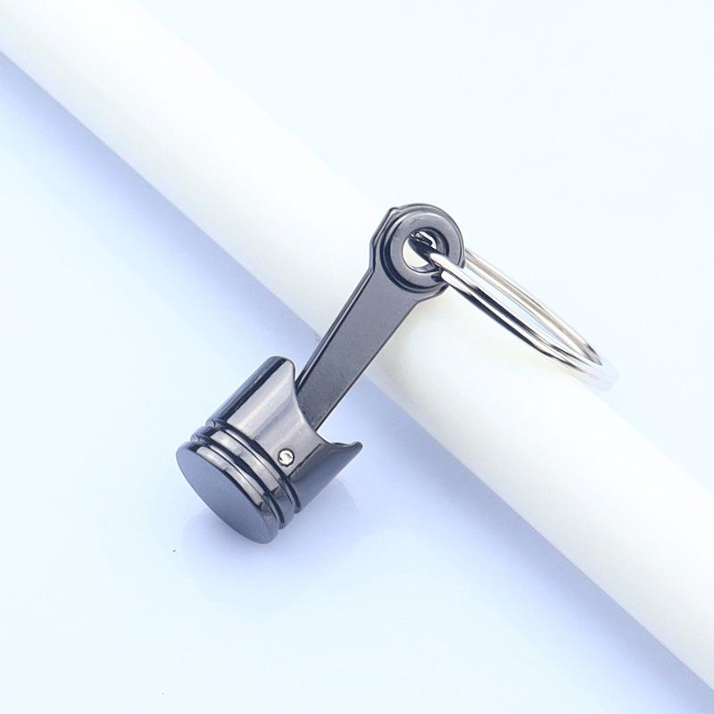 Customized Car Engine Piston Keychain - Metal Automotive Gift Pendant