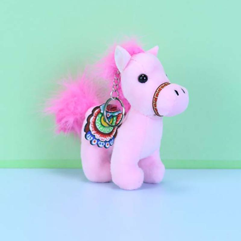 

Mini Simulation Pony Doll White Dragon Horse Plush Pendant Kindergarten Student Gift Cute Doll Keychain Doll